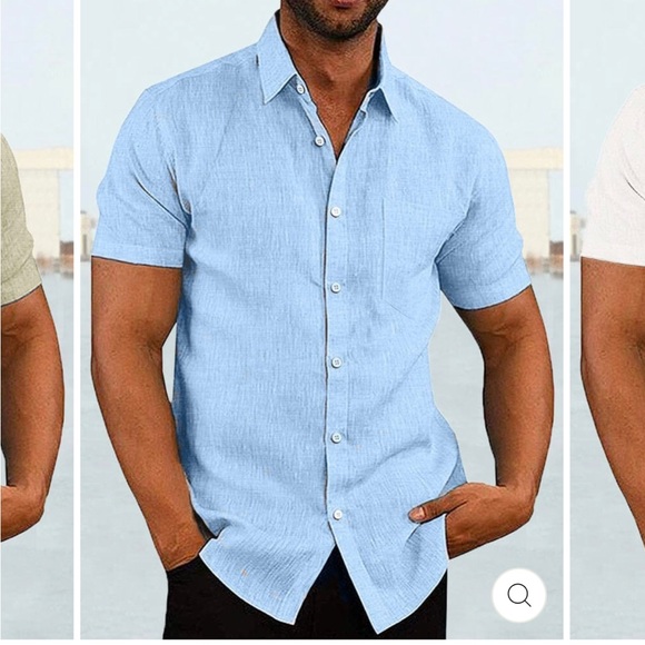 COOFANDY Short Sleeve button down Casual Shirt - Picture 1 of 3